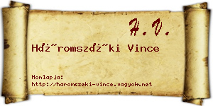 Háromszéki Vince névjegykártya