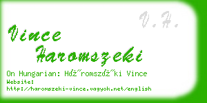 vince haromszeki business card